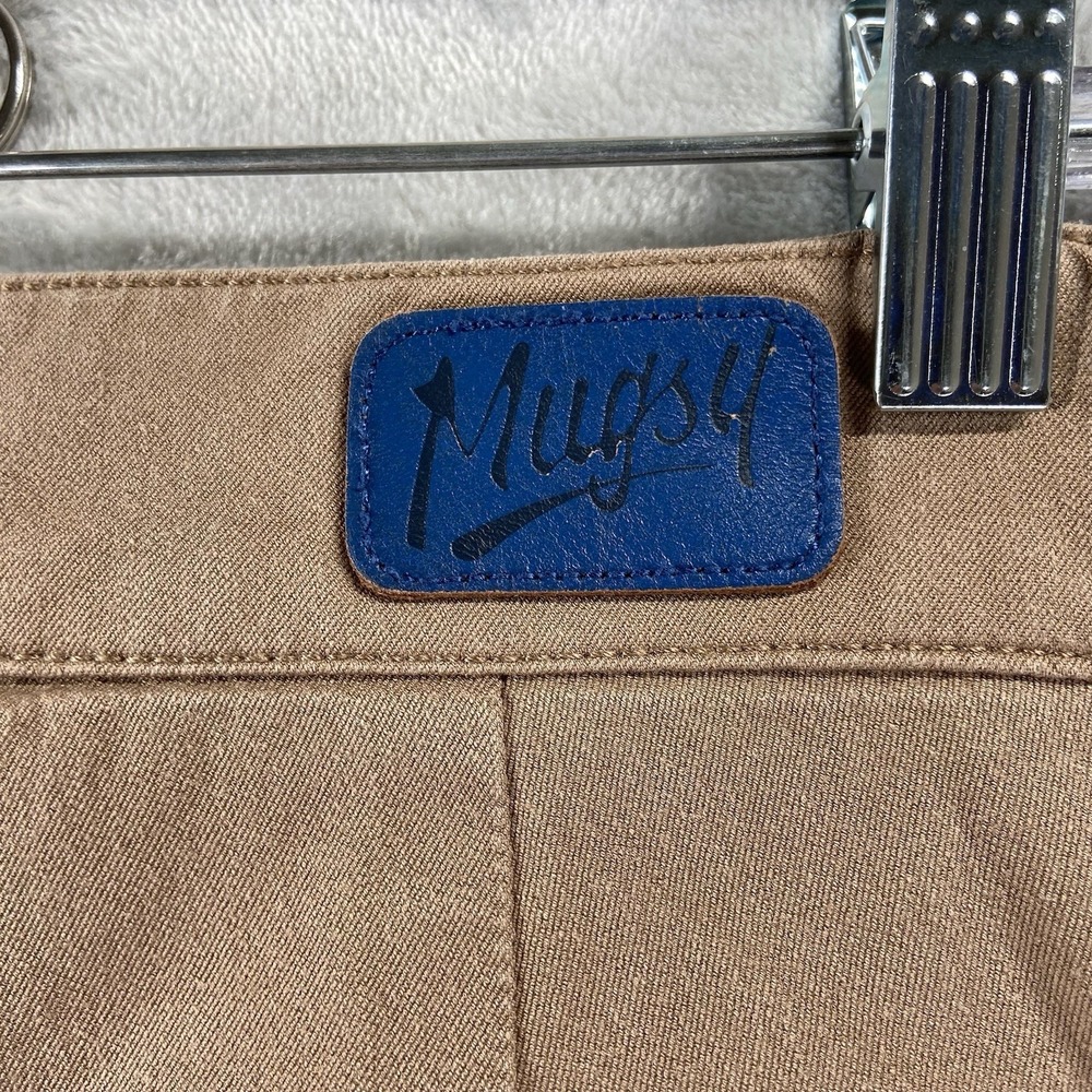 Mugsy Pants men's 34x29 Belmonts Chino Brown Classic Fit Stretch Flat Front - Picture 13 of 15